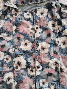 stylish denim floral hoodie