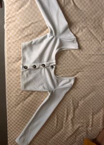 Shein Scoop Neck Button Down Top