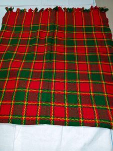 Vintage Plaid Blanket with Fringe