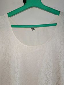 A White Festive netted Kurti