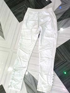 White Button Ankle Pants