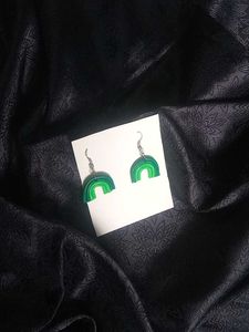 Green Rainbow Earrings