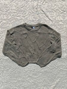 H&amp;M Gray Knit Cropped Sweater