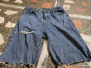 Ripped Denim Shorts