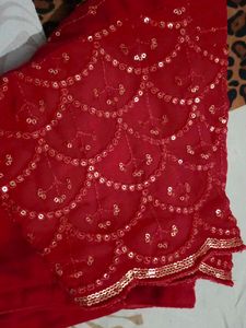 red black saree