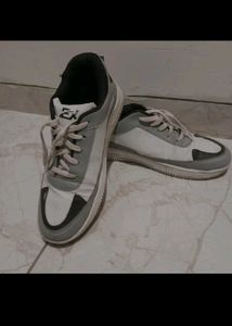 Stylish Grey &amp; White Sneakers