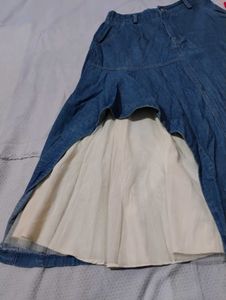 Asymmetrical Denim Skirt(Waist-26) Stretchable