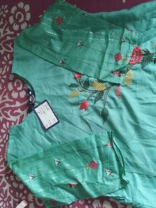 Aqua Floral Embroidered Dress