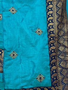 Elegant Teal Saree (without Blouse)