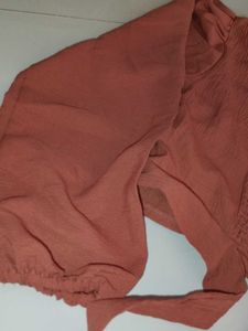 Chic Rust-Colored Tie Top