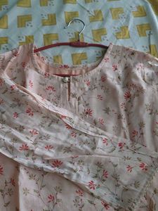 A Festive Look Peach Kurti
