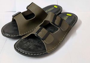 Woodland Olive And Navy Slipper