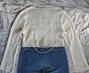 Cropped Knit Cardigan