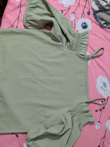 Chic Green Off-Shoulder Top