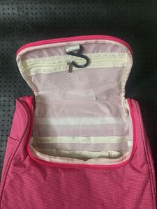 Pink Checkered Toiletry Bag