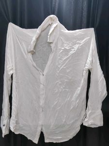 White Oversized Button-Down Shirt