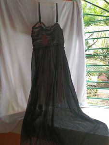 Black Mesh Overlay Dress