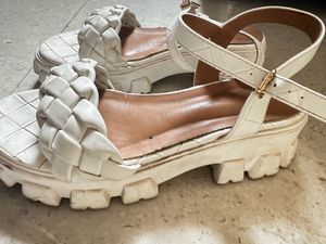Braided Detail Buckle Decor Ankle Strap Platform