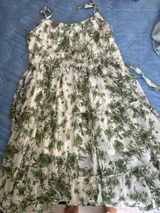 Green Floral Print Dress