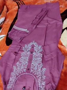 Embroidered Purple Kurta