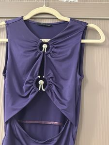 Trendy Purple Cutout Ruched Mini Dress