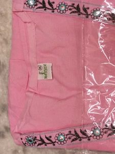 BrandNew BeautifulEmbroidery Cotton Kurti+Bottom