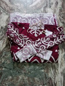 Maroon Embroidered Kurti