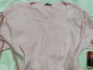 Pink Half Sleeve Top