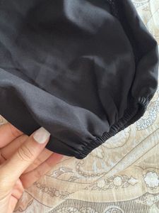 Black Off-Shoulder Puff Sleeve Bardot Top