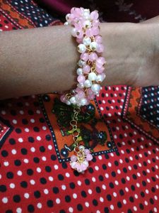 Pink &amp; Pearl Beaded Bracelet