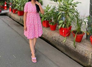 Pink Floral Mini Dress