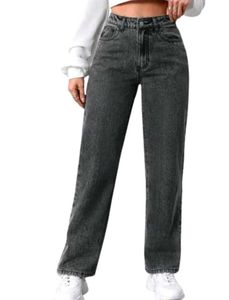 Stylish Grey Straight Leg Jeans