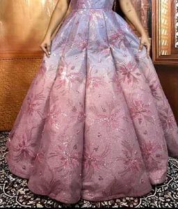 Elegant Lavender Floral Gown