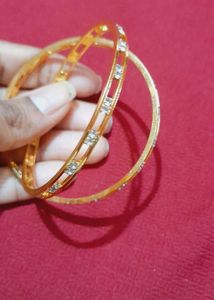 Golden Bangles with Stones