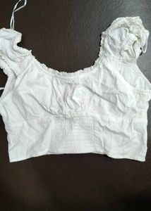 White Cropped Top