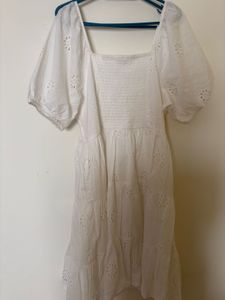 White Eyelet Detail Top