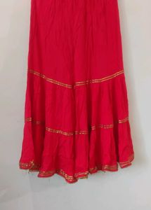 Red Ethnic Skirt, with dupatta