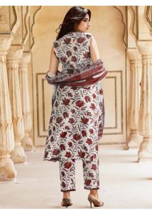 SHIENZY Women&#39;s Cotton Blend Floral Regular Kurta