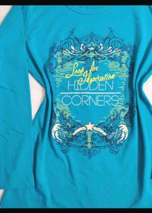 🆕 Blue Graphic Print Tee