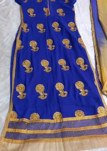 Royal Blue Kurti With Dupatta