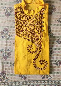 MANYAVAR Men Solid Cotton Blend Straight Kurta