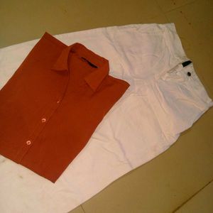 White Sassafras Jeans Not Used,Peach Shirt