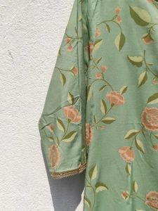 Rangmanch By Pantaloons Green Floral Printed Kurta