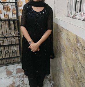 Black Kurta Set &amp; Dupatta