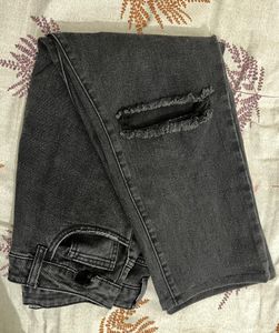 Ripped Charcol Denim