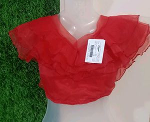 Red Ruffle Top