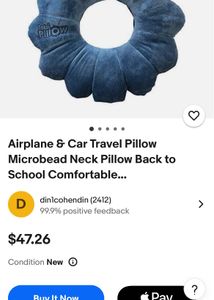 Airplane &amp; Car Travel Pillow Microbead Neck