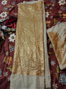 Golden Sequin Saree
