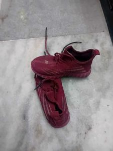 Burgundy Knit Sneakers