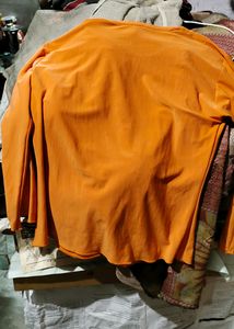 Orange Embellished Long Sleeve Top